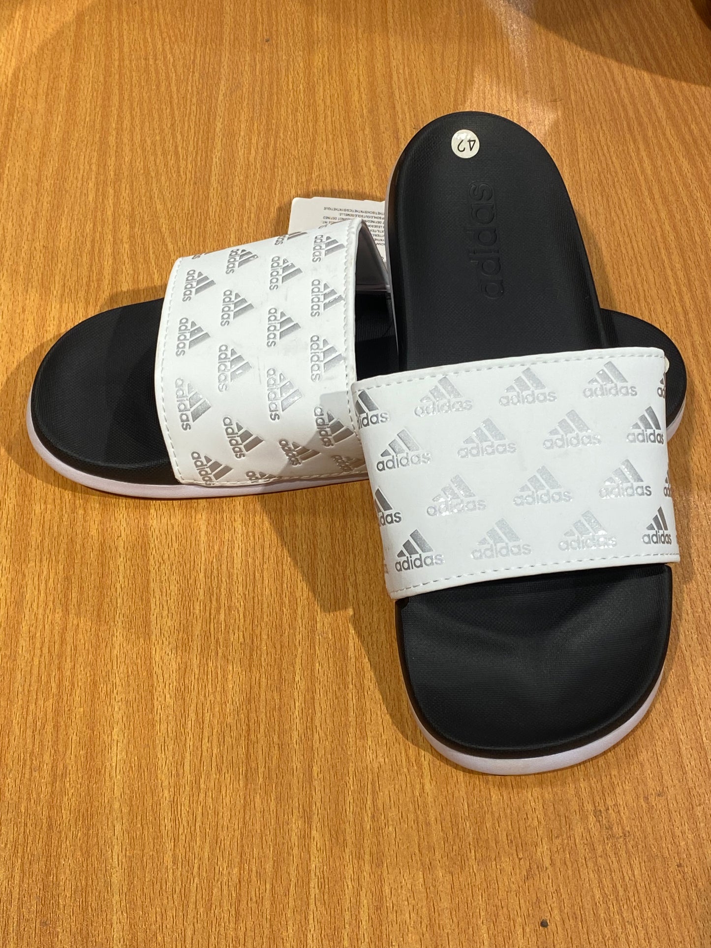 Adilettes Comfort Slides Small Logo - White