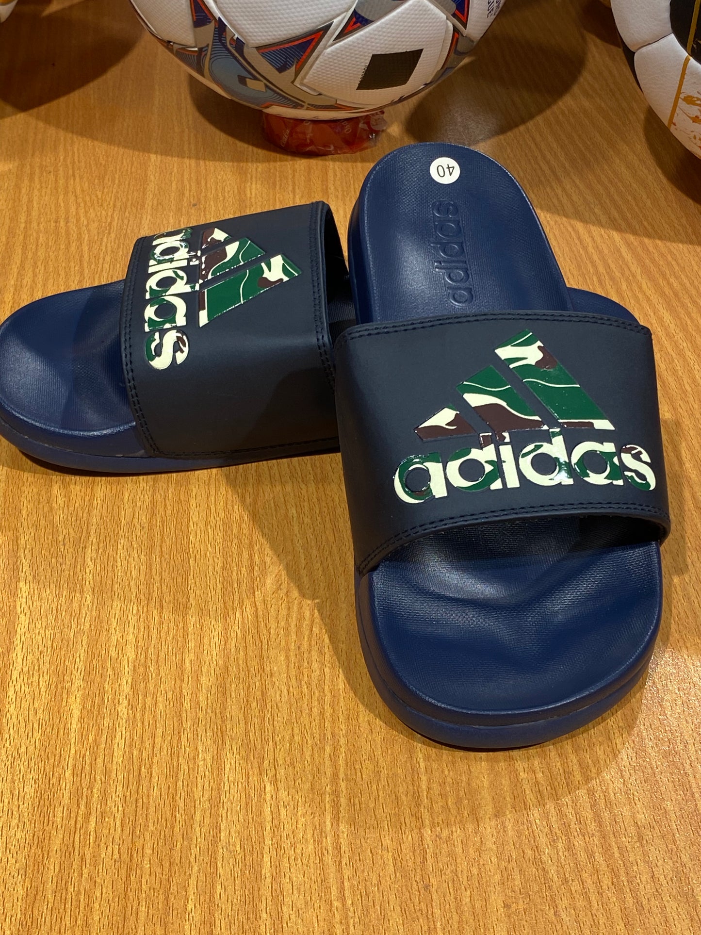 Adilettes Comfort Slides Camo - Blue