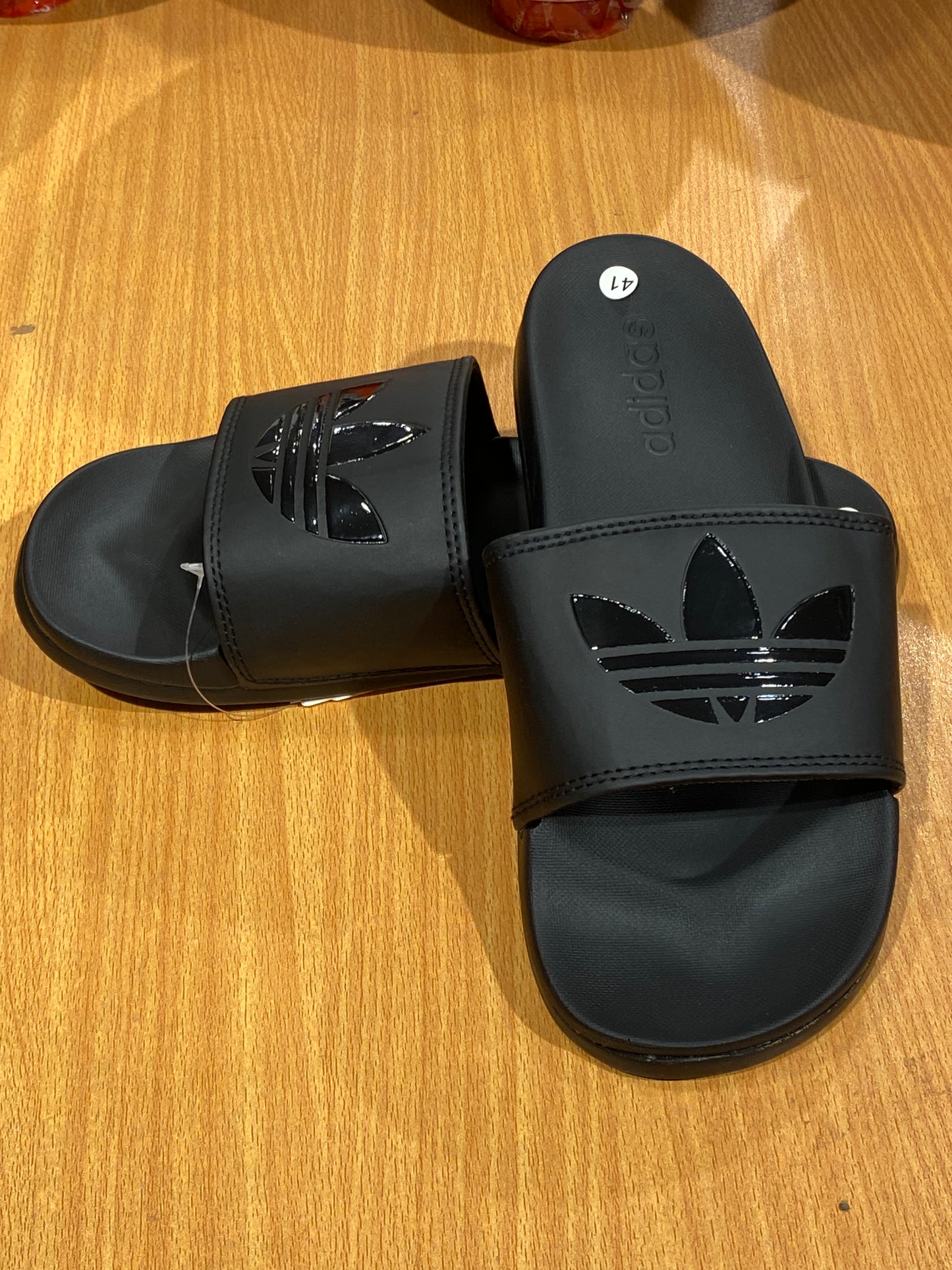 Adilettes Comfort Slides Logo - All Black