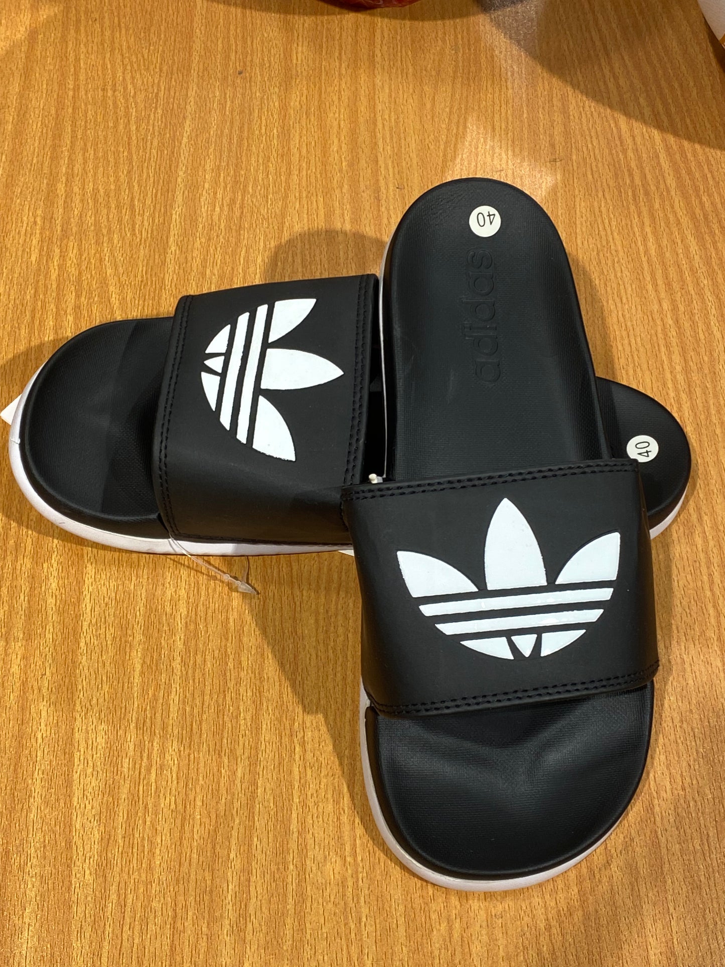 Adilettes Comfort Slides Logo - Black