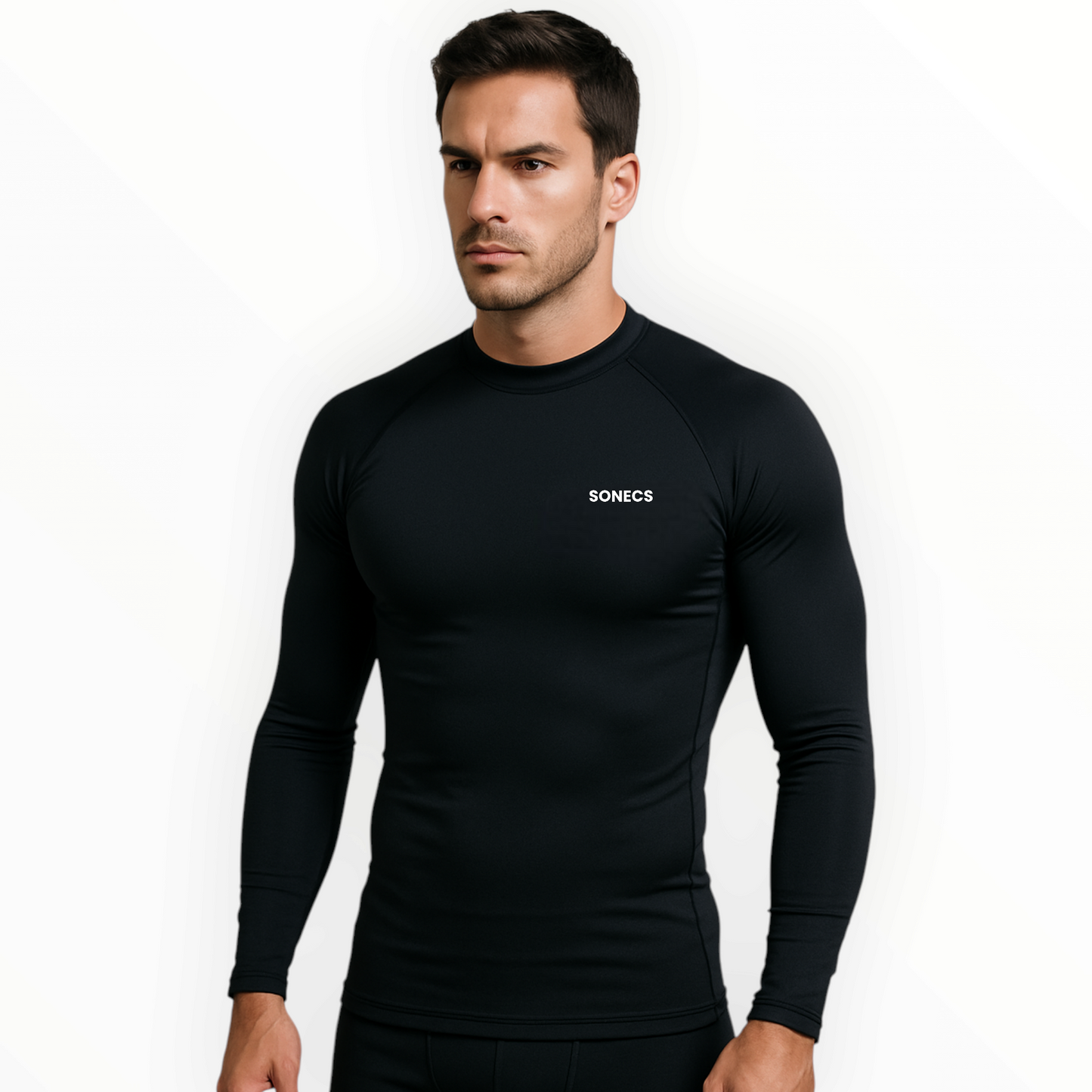 Sonecs Men's Swimming Rashguard/T-Shirt - Black