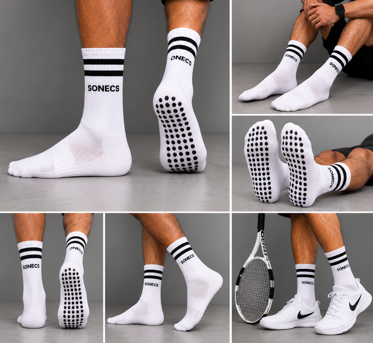 SONECS Performance Grip Socks – Anti-Slip Sports Socks