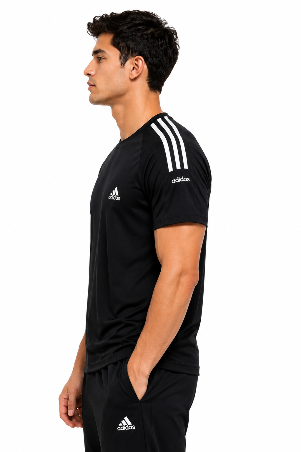 Adidas Essential 3 Stripes Premium Tshirt - Black