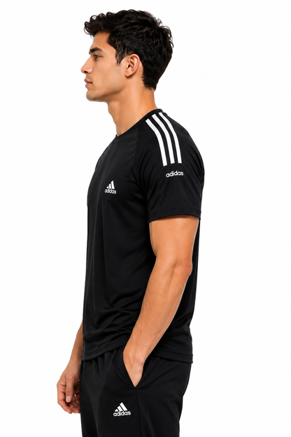 Adidas Essential 3 Stripes Premium Tshirt - Black