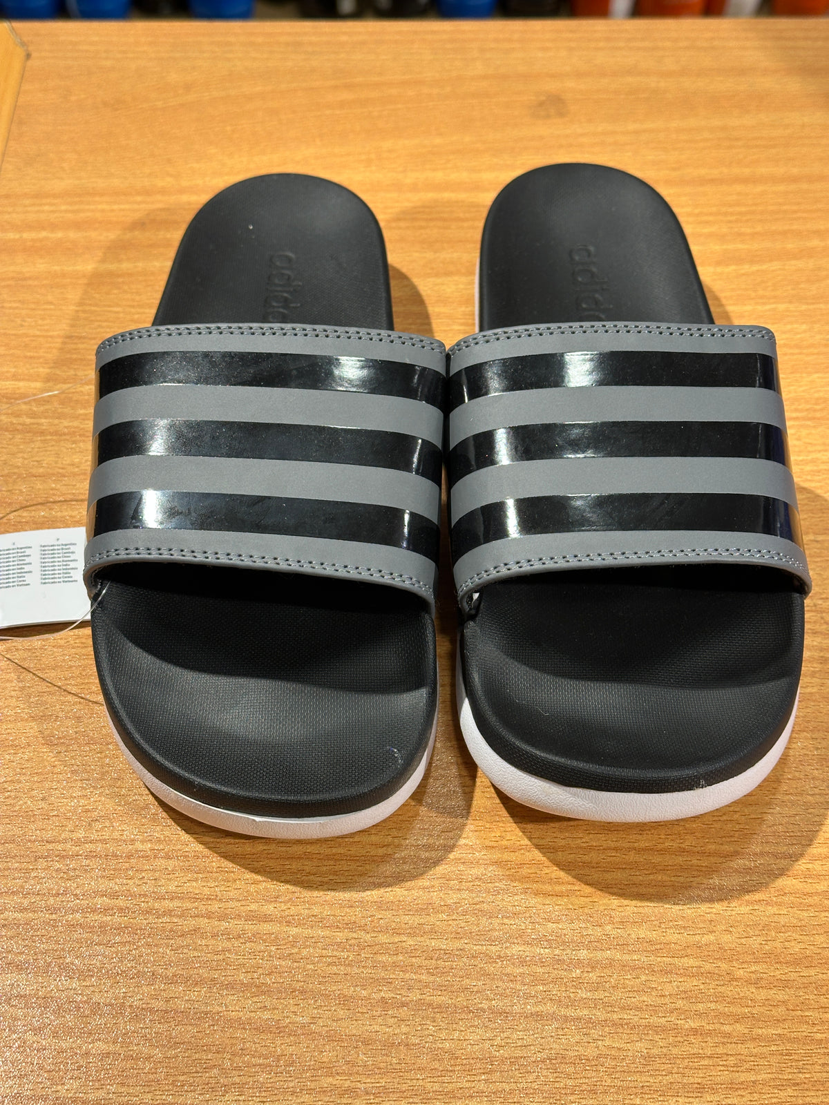 Adidas Adilettes Comfort Slides 3 Stripes - Black/Grey