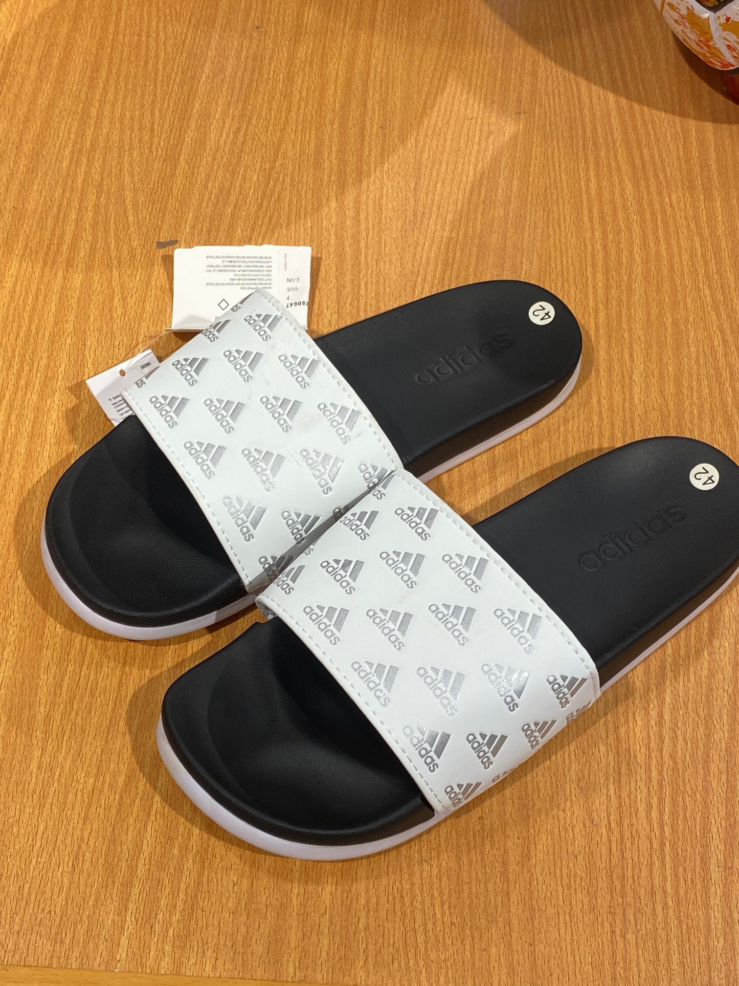 Adilettes Comfort Slides Small Logo - White
