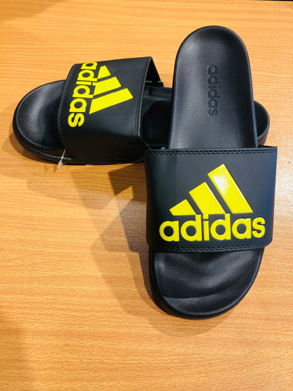 Adidas Adilettes Comfort Slides - Black/Mustard