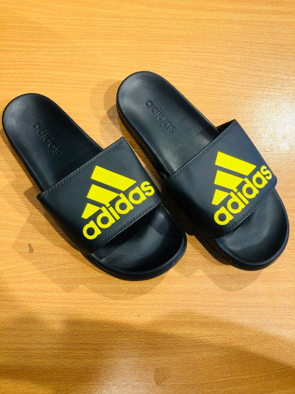 Adidas Adilettes Comfort Slides - Black/Mustard