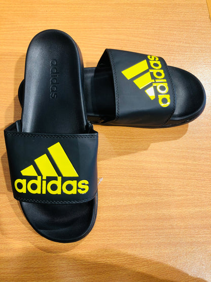 Adidas Adilettes Comfort Slides - Black/Mustard