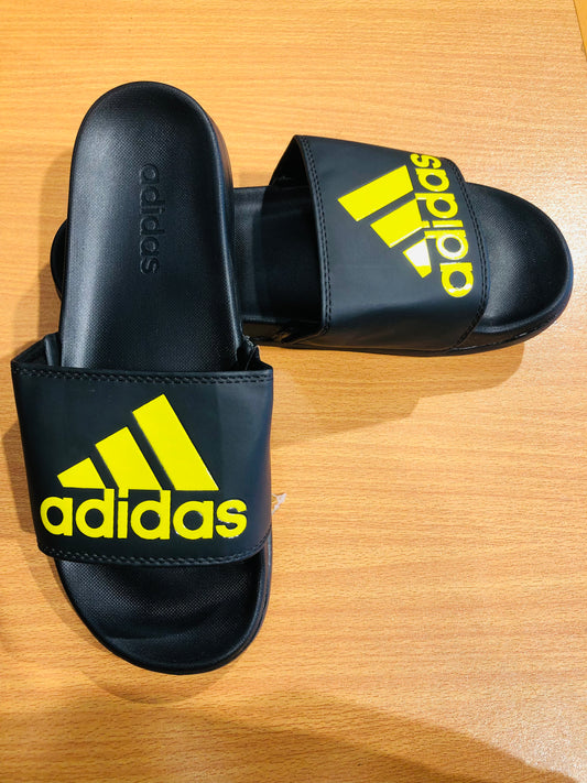 Adidas Adilettes Comfort Slides - Black/Mustard