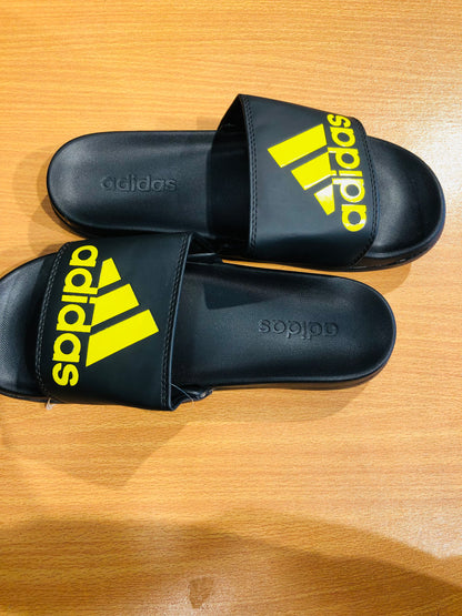 Adidas Adilettes Comfort Slides - Black/Mustard