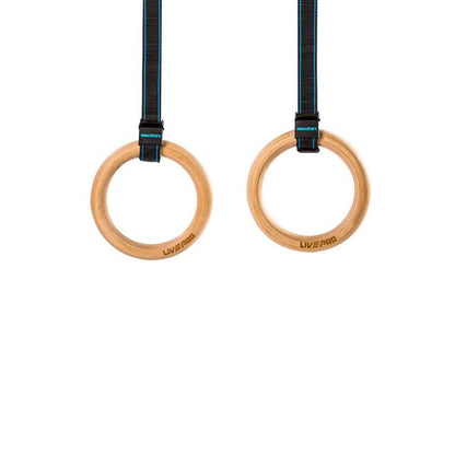 LivePro Wooden Gym Rings LP8123 – Adjustable CrossFit & Strength Training Rings