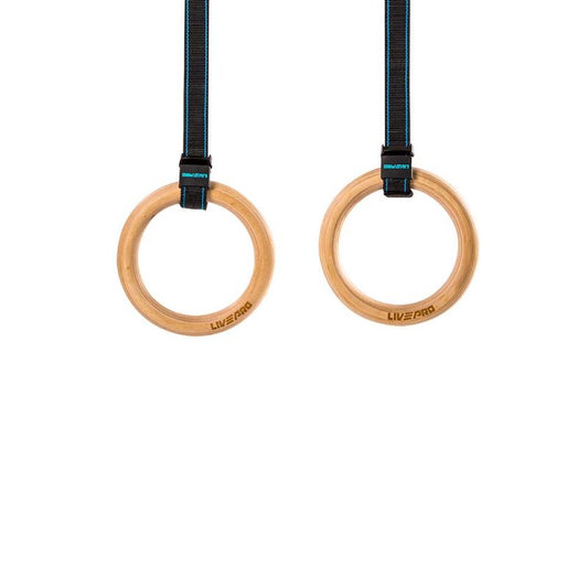 LivePro Wooden Gym Rings LP8123 – Adjustable CrossFit & Strength Training Rings