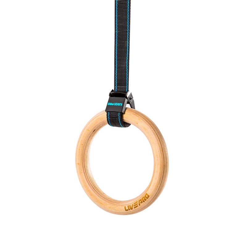 LivePro Wooden Gym Rings LP8123 – Adjustable CrossFit & Strength Training Rings