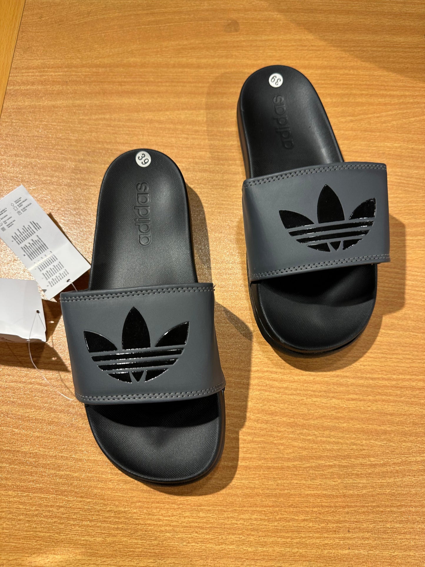 Adilettes Comfort Slides Logo - Grey