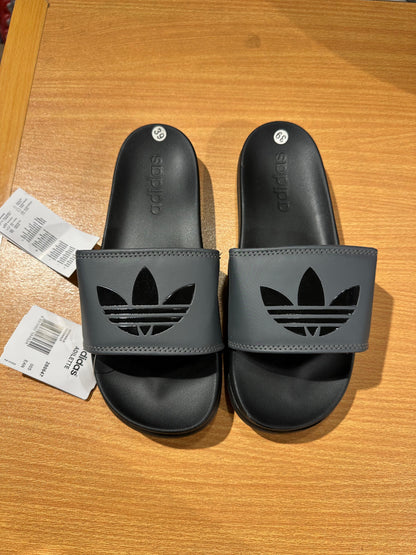 Adilettes Comfort Slides Logo - Grey
