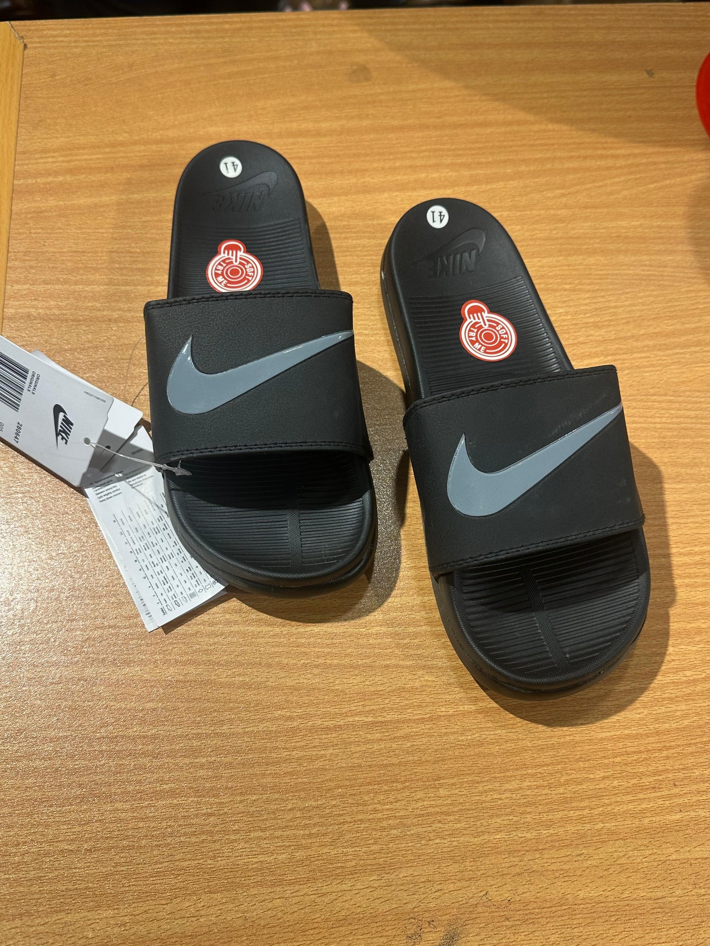 Nike Adilettes Comfort Slides - Black/ Grey