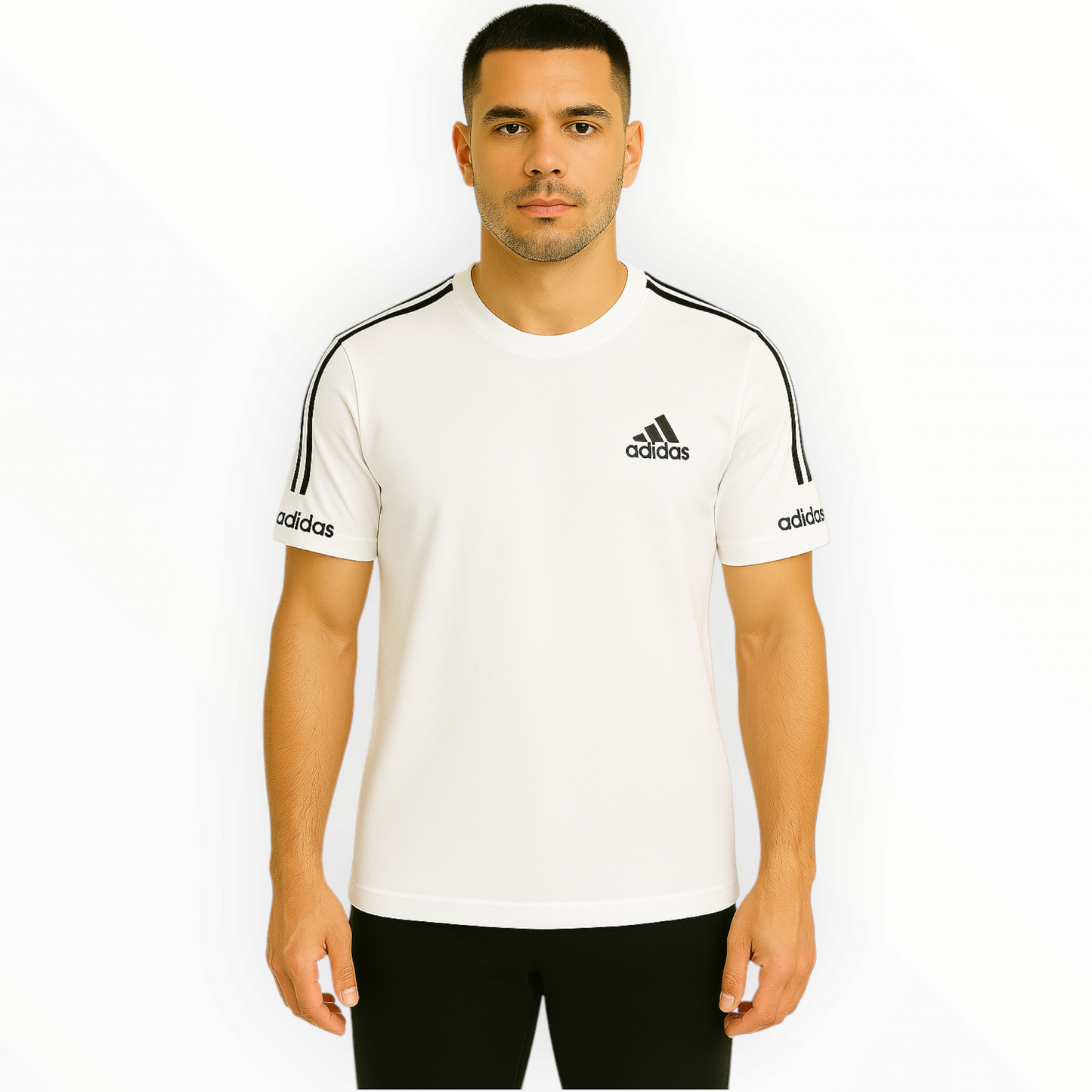 Adidas Essential 3 Stripes Premium Tshirt - White