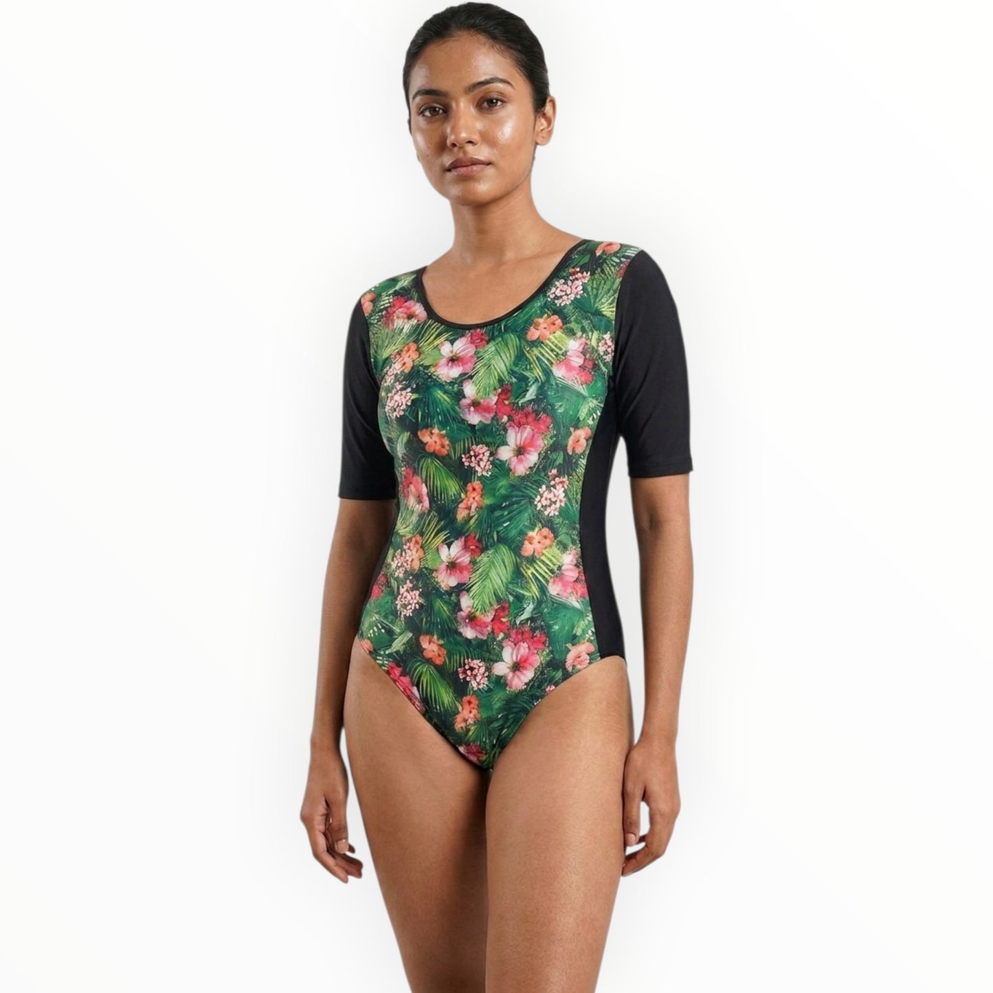 Sonecs HydroCore Half-Sleeves SwimSuit - Printed Floral