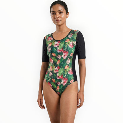 Sonecs HydroCore Half-Sleeves SwimSuit - Printed Floral