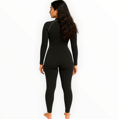 Sonecs 1Pc Full Body Swim Suit - Black/Grey