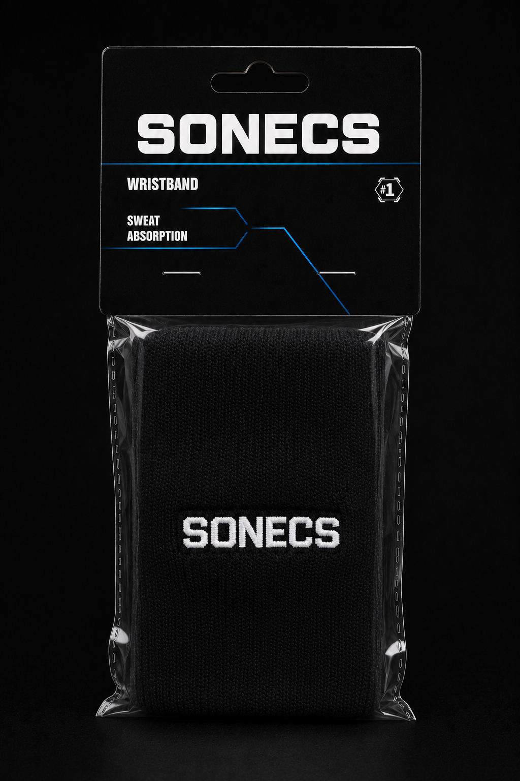 SONECS Premium Sweat Absorbent Sports Wristband - Pair