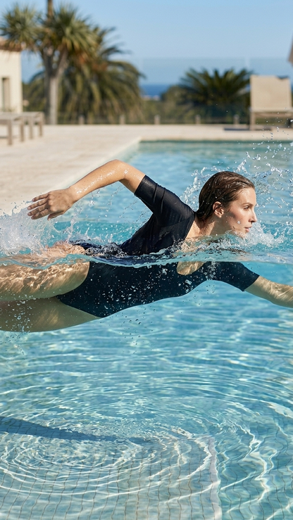 Sonecs HydroCore Half-Sleeves SwimSuit - Black
