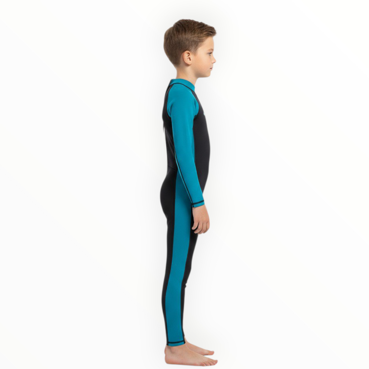 Sonecs Boys 1Pc Full SwimSuit - Black/TealBlue
