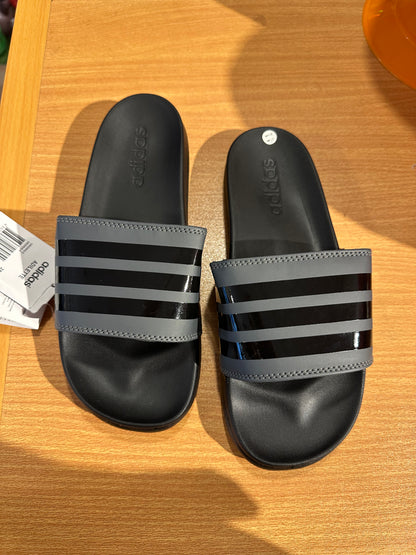 Adidas Adilettes Comfort Slides 3 Stripes - Black/Grey