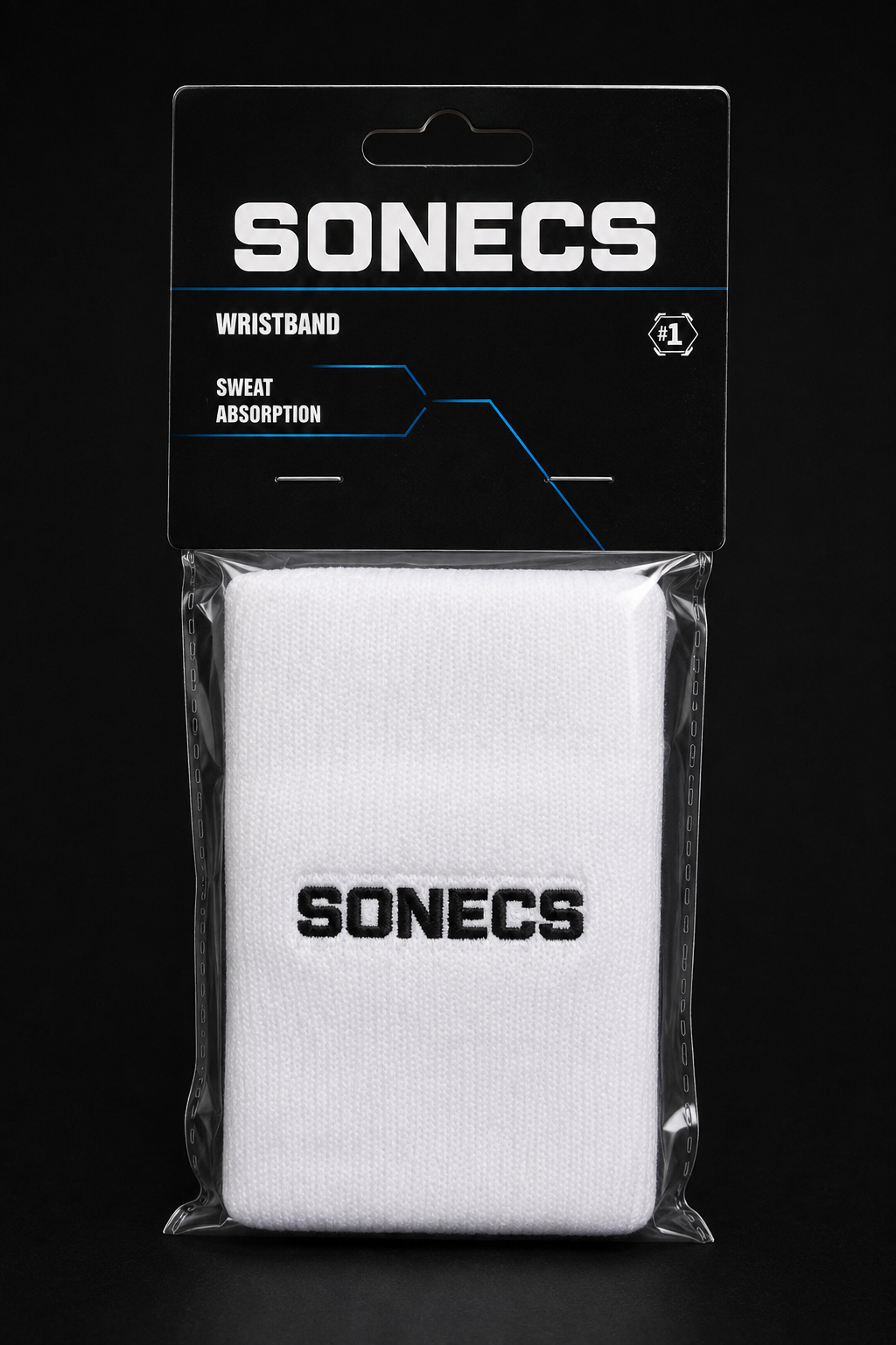 SONECS Premium Sweat Absorbent Sports Wristband - Pair
