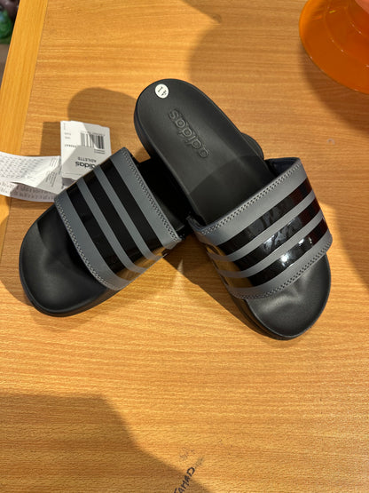 Adidas Adilettes Comfort Slides 3 Stripes - Black/Grey
