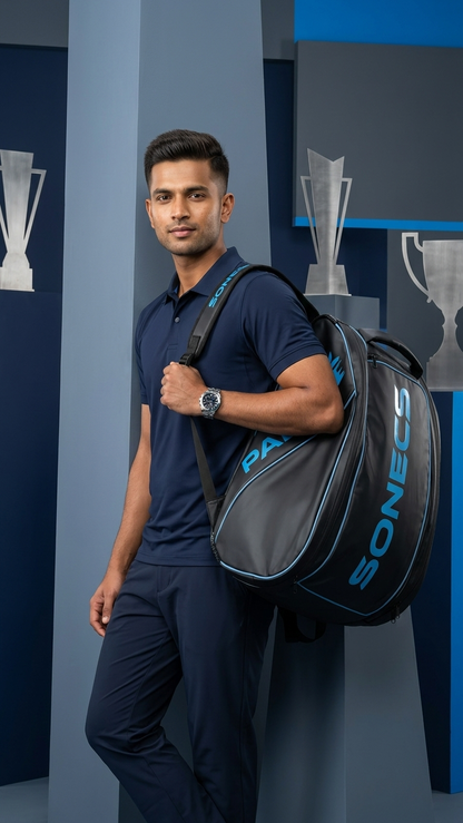 Sonecs Premium Padel Bag - Black/Light Blue