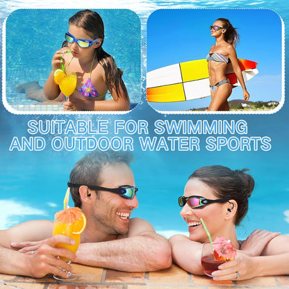Sonecs Mirrored Swim Googles - Attached Ear Plugs