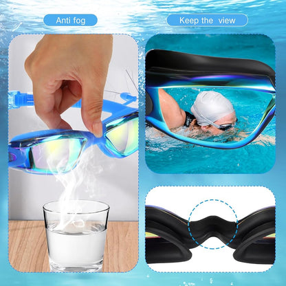 Sonecs Mirrored Swim Googles - Attached Ear Plugs