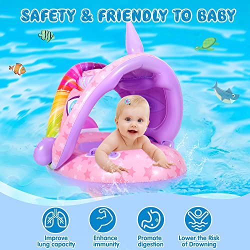 Sonecs Inflatable Swimming Floats With Canopy - (6-36 Months)