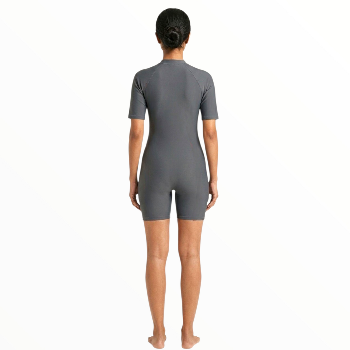 Sonecs Women's BoyLeg Swim Suit - Grey/Red