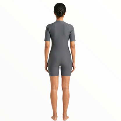 Sonecs Women's BoyLeg Swim Suit - Grey/Red