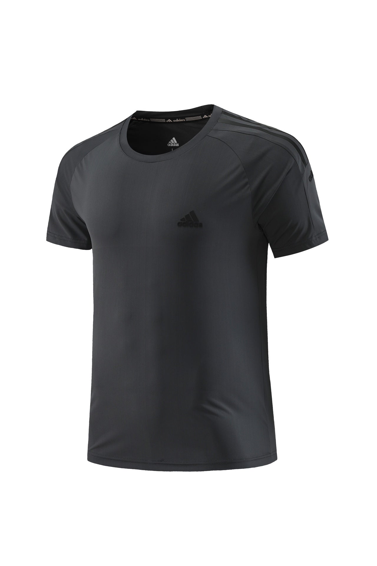 Adidas Essential 3 Stripes Premium Tshirt - Charcoal