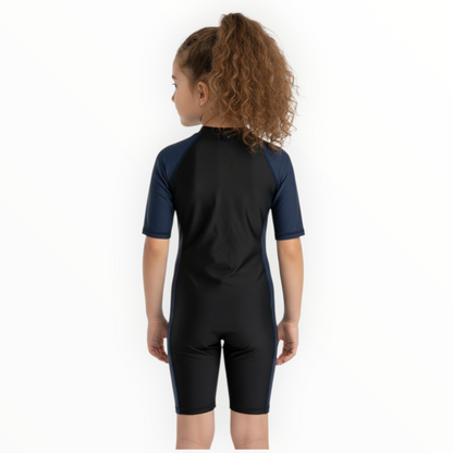 Sonecs Kids UptoKnee Swim Suit – Black/Navy