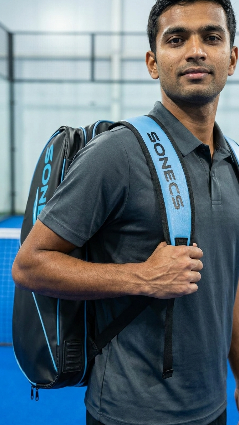 Sonecs Premium Padel Bag - Black/Light Blue