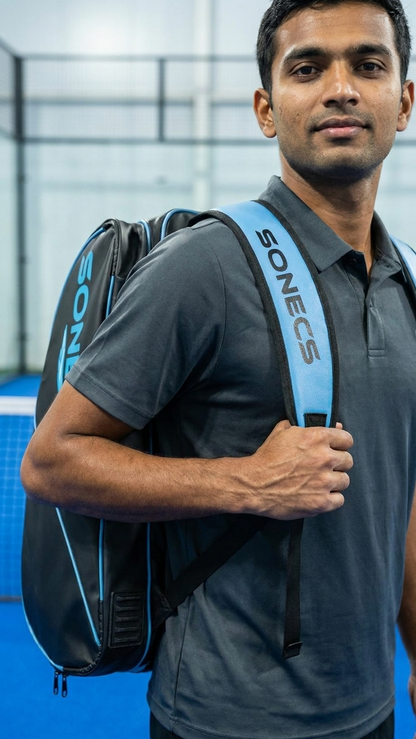 Sonecs Premium Padel Bag - Black/Light Blue