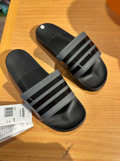 Adidas Adilettes Comfort Slides 3 Stripes - Black/Grey
