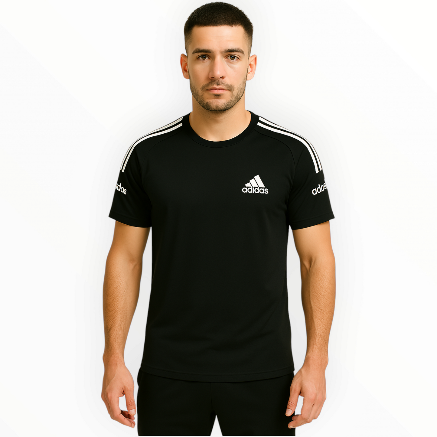 Adidas Essential 3 Stripes Premium Tshirt - Black
