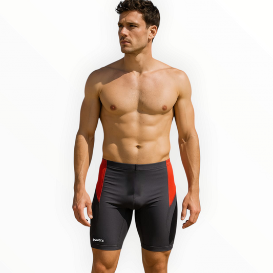 Sonecs Men's Extender Swim Shorts/Jammers - Black/Red