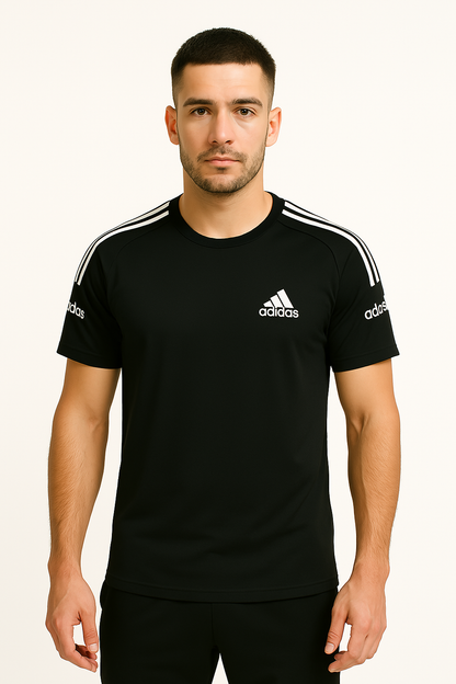 Adidas Essential 3 Stripes Premium Tshirt - Black