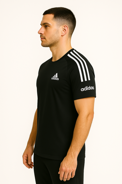 Adidas Essential 3 Stripes Premium Tshirt - Black