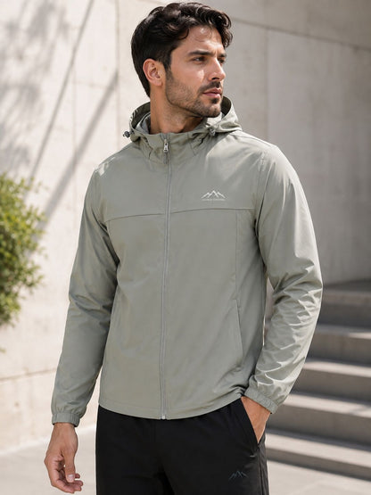 Hong Cheng American Men’s Technical Stretch Windbreaker Jacket - Sage Grey