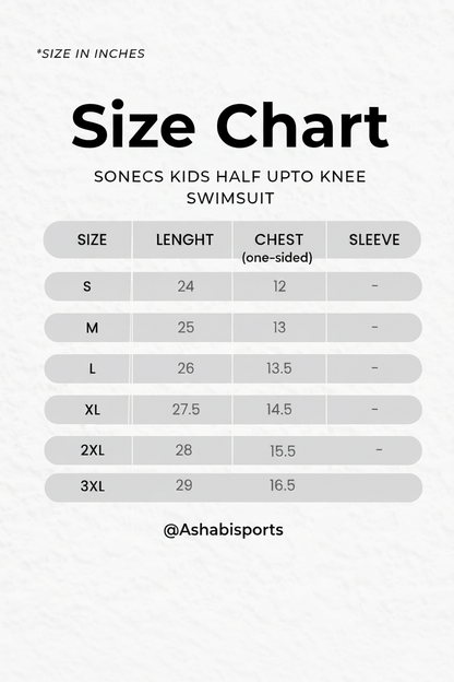 Sonecs Kids UptoKnee Swim Suit – Black/Grey