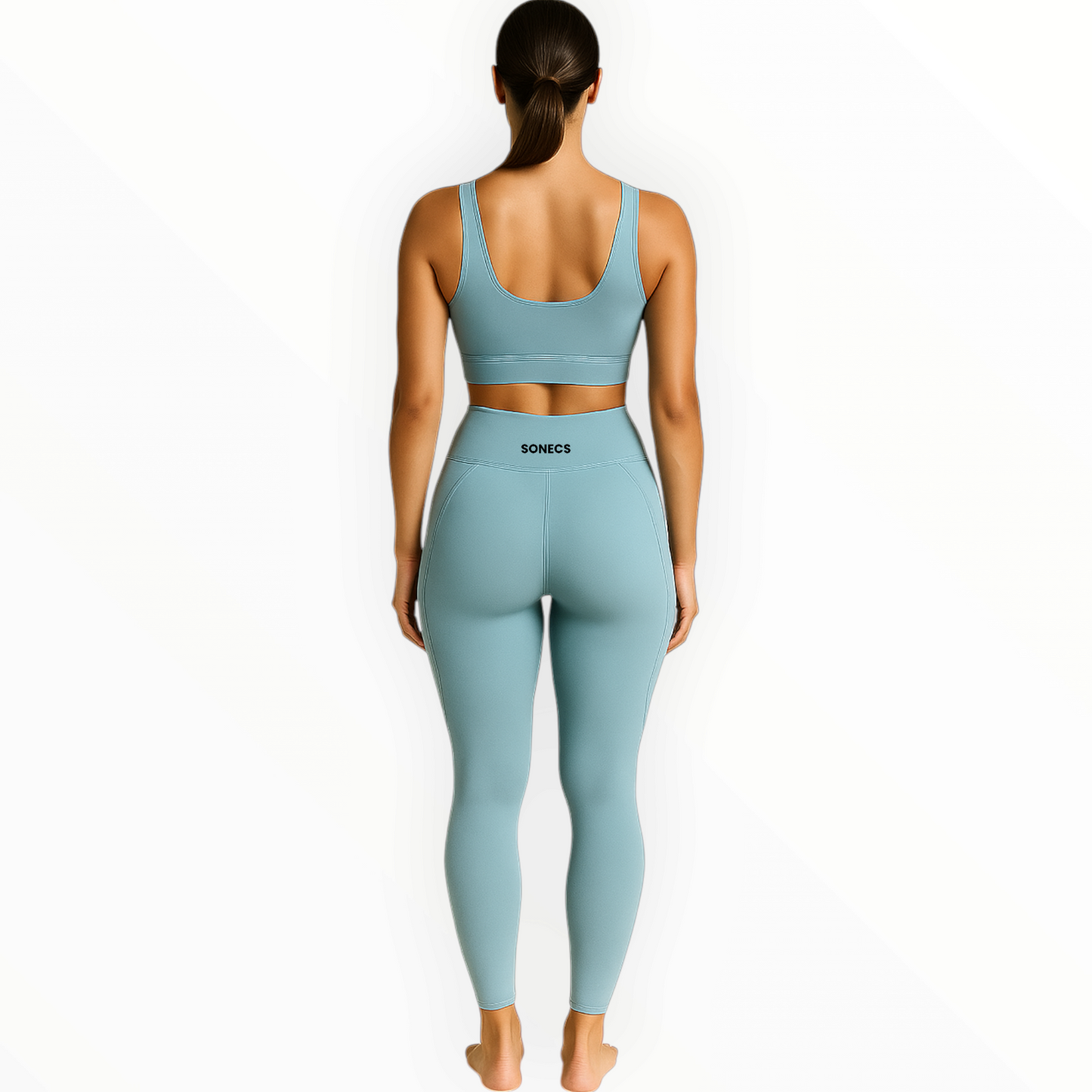 Sonecs High-Waist Workout Tights - Ice Blue