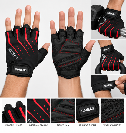 SONECS FlexGrip Pro Training Gym Gloves